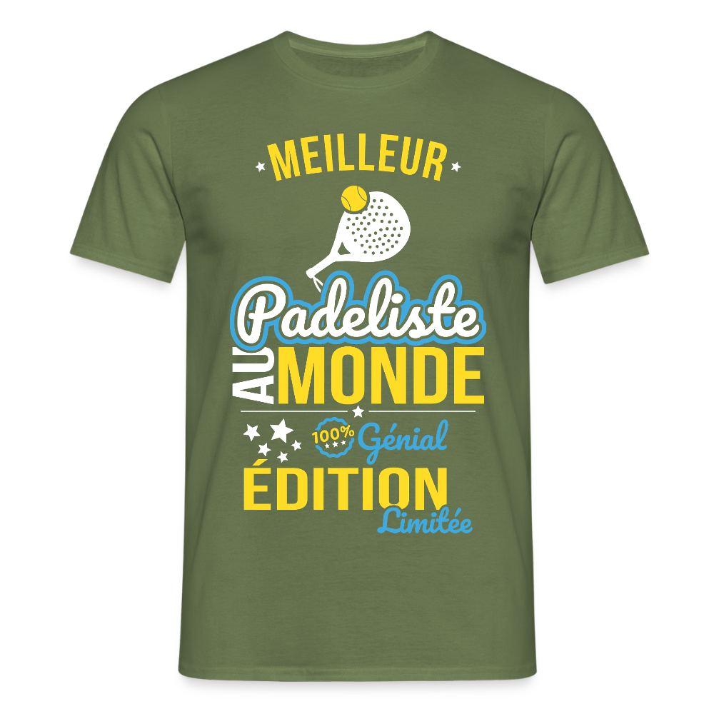 T-shirt Homme - Meilleur Padeliste au monde - 100% génial - vert militaire