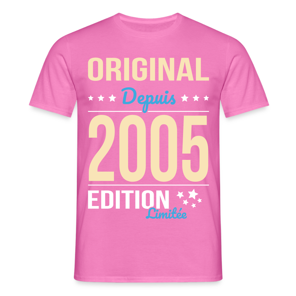 T-shirt Homme - Anniversaire 20 Ans - Original depuis 2005 - rose