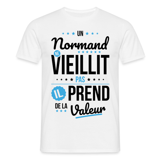 T-shirt Homme - Un Normand ne vieillit pas - blanc