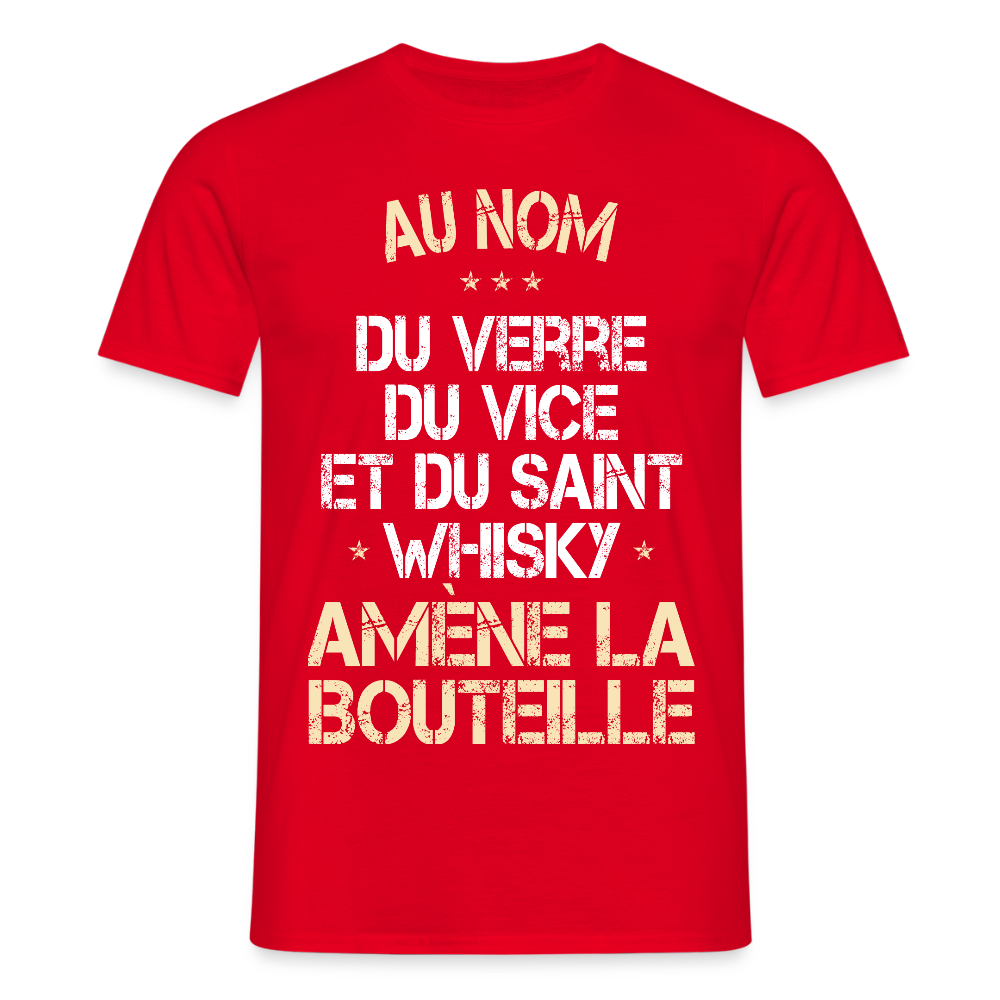 T-shirt Homme - Au nom du saint Whisky - rouge