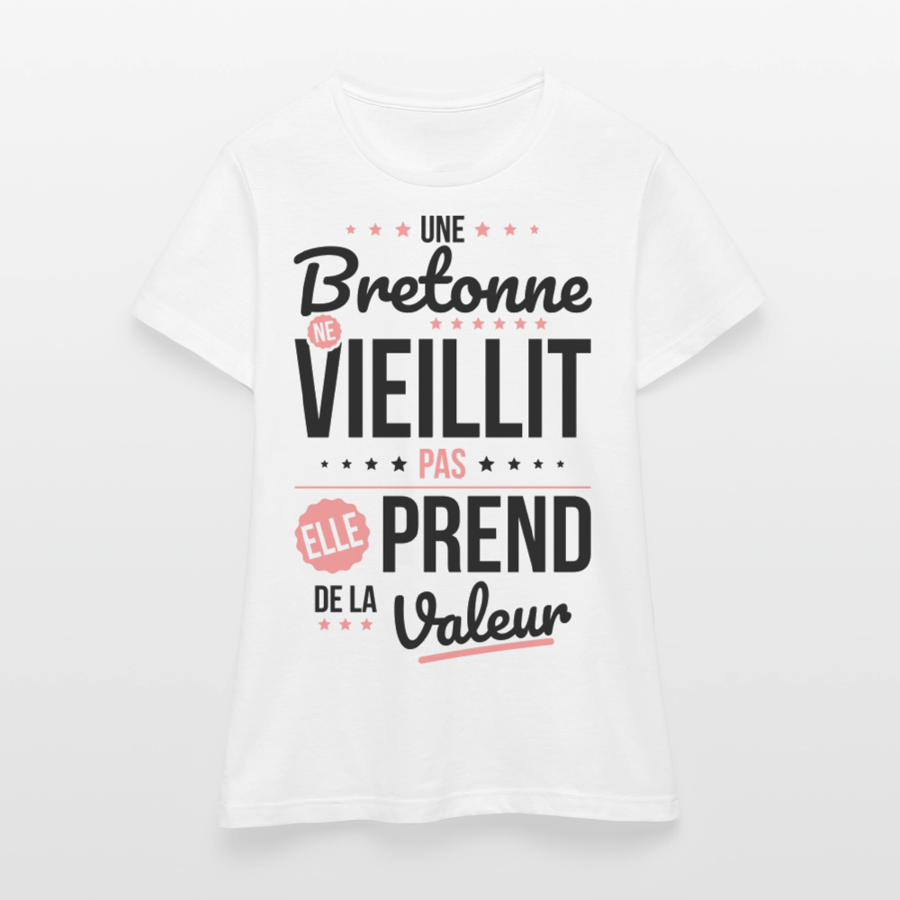 T-shirt Femme - Une Bretonne ne vieillit pas - blanc