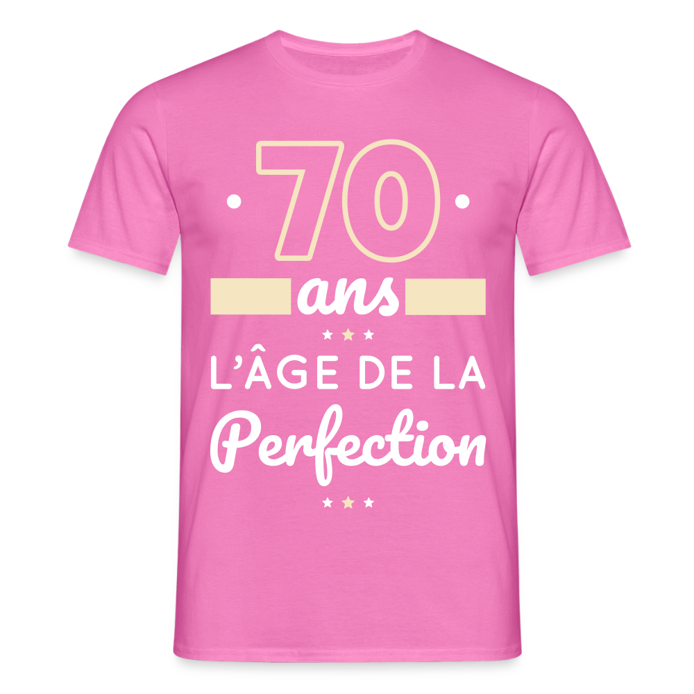 T-shirt Homme - 70 ans l'âge de la perfection - rose