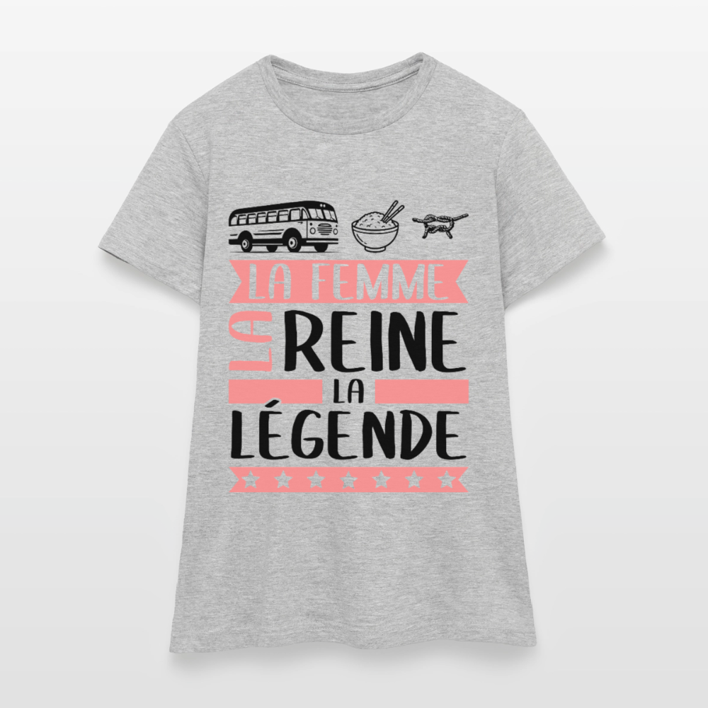T-shirt femme coloris clair Karine rébus – La femme, la reine, la légende - gris chiné