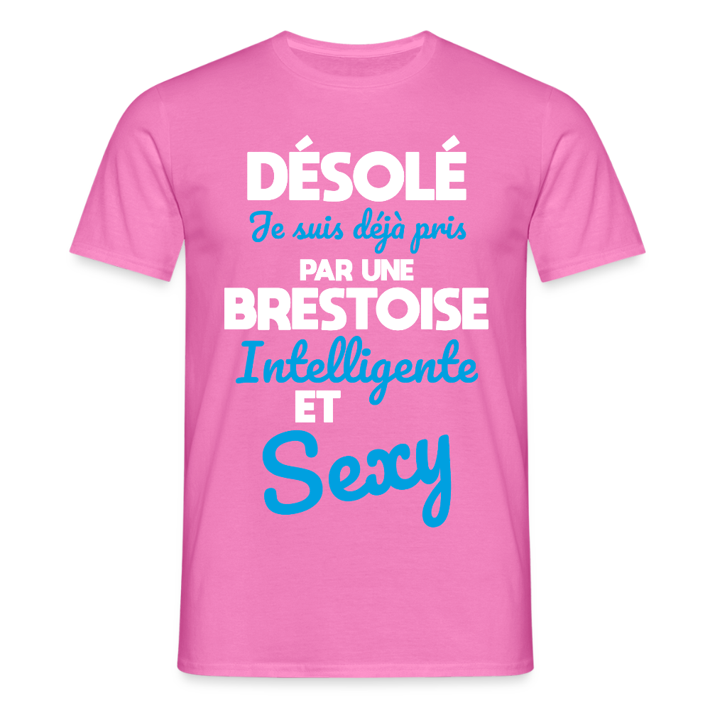 T-shirt Homme - Je suis déjà pris par une Brestoise intelligente et sexy - rose