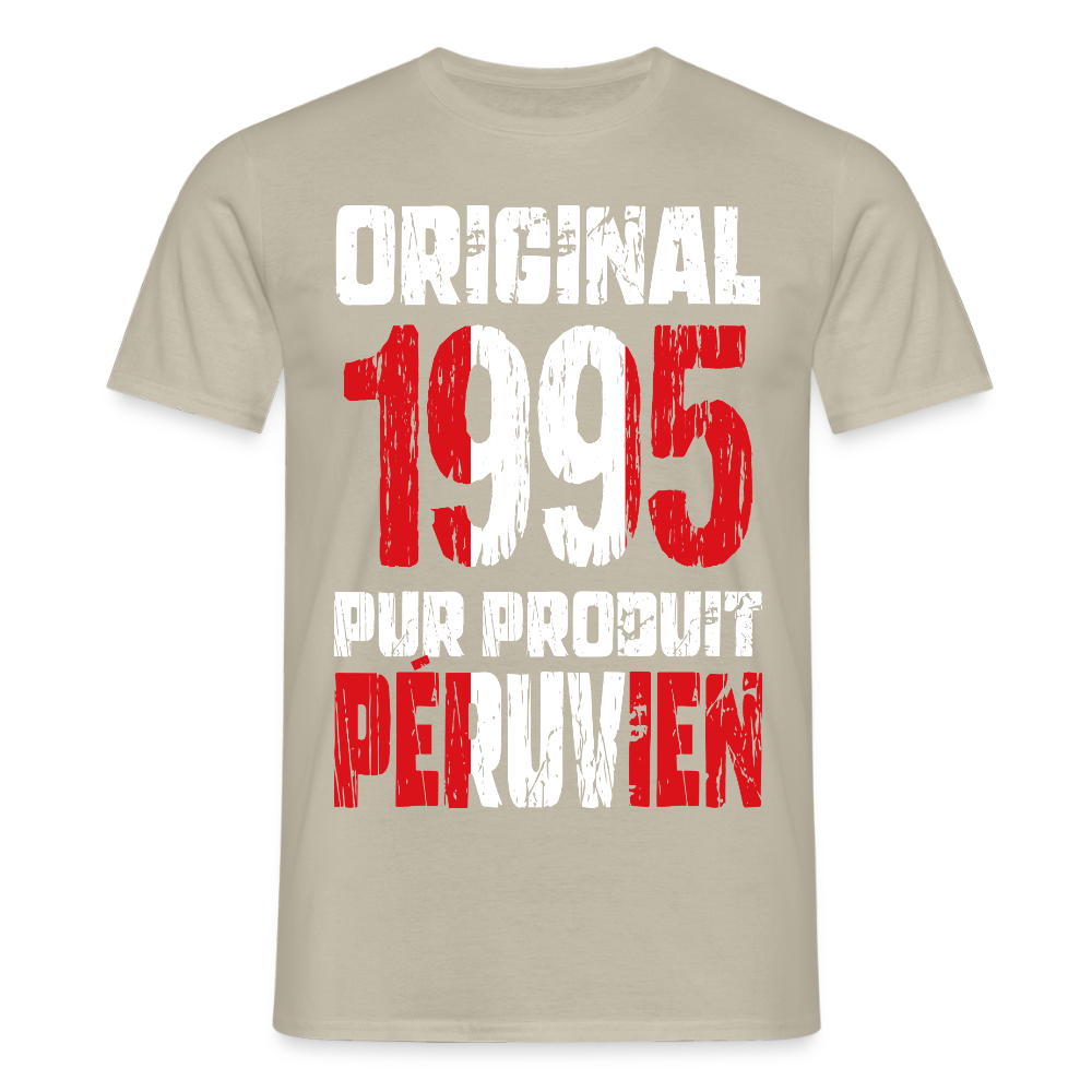 T-shirt Homme - Anniversaire 30 Ans - Original 1995 - Pur produit Péruvien - beige sable