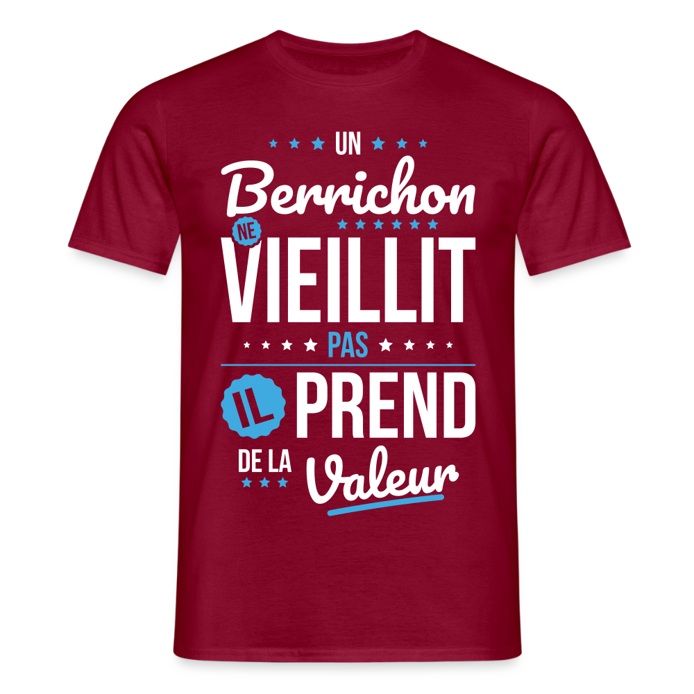 T-shirt Homme - Un Berrichon ne vieillit pas - rouge brique