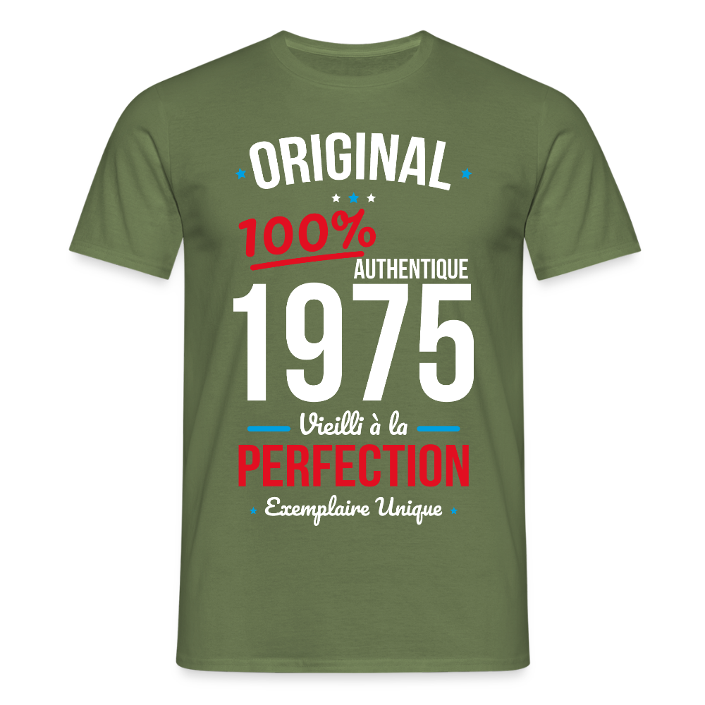 T-shirt Homme - Anniversaire 50 Ans - Original 1975 - vert militaire