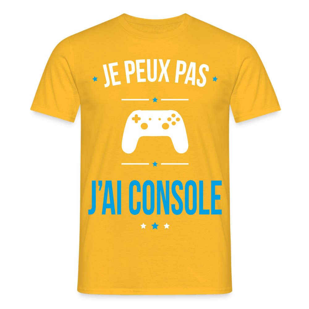 T-shirt Homme - Je peux pas j'ai Console - jaune