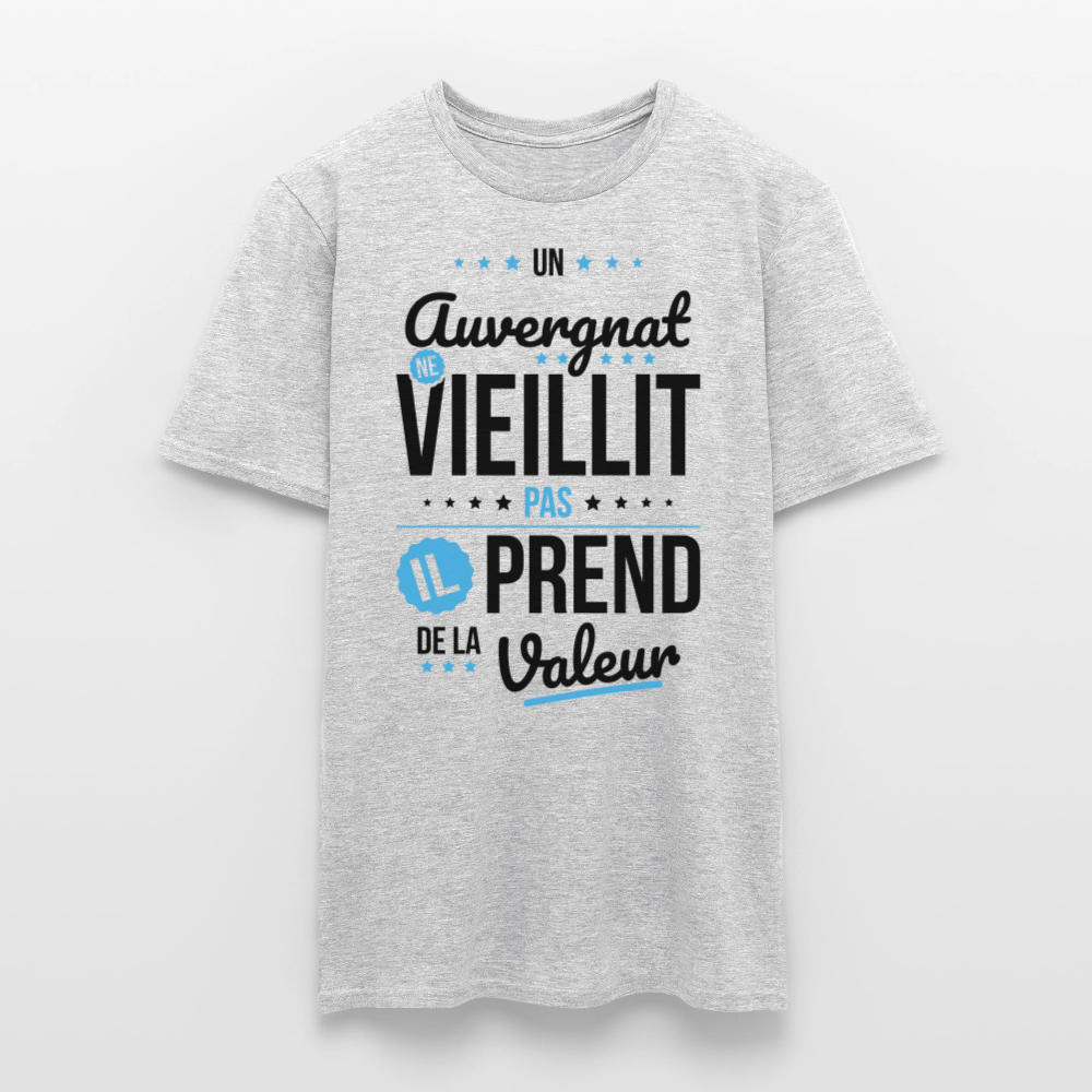 T-shirt Homme - Un Auvergnat ne vieillit pas - gris chiné
