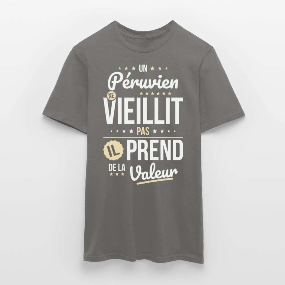 T-shirt Homme - Un Péruvien ne vieillit pas - gris graphite