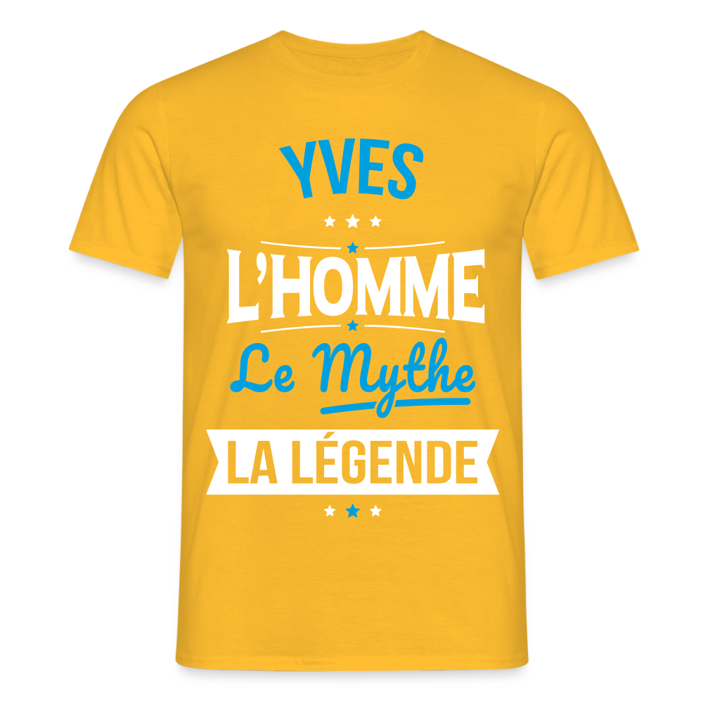 T-shirt Homme - Yves - l'Homme - le Mythe - la Légende - jaune