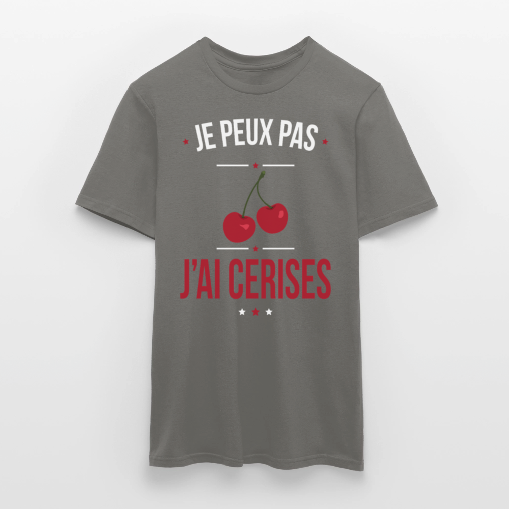 T-shirt Homme - Je peux pas j'ai cerises - gris graphite
