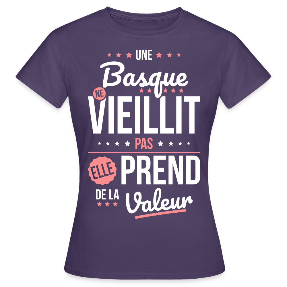 T-shirt Femme - Une Basque ne vieillit pas - violet foncé