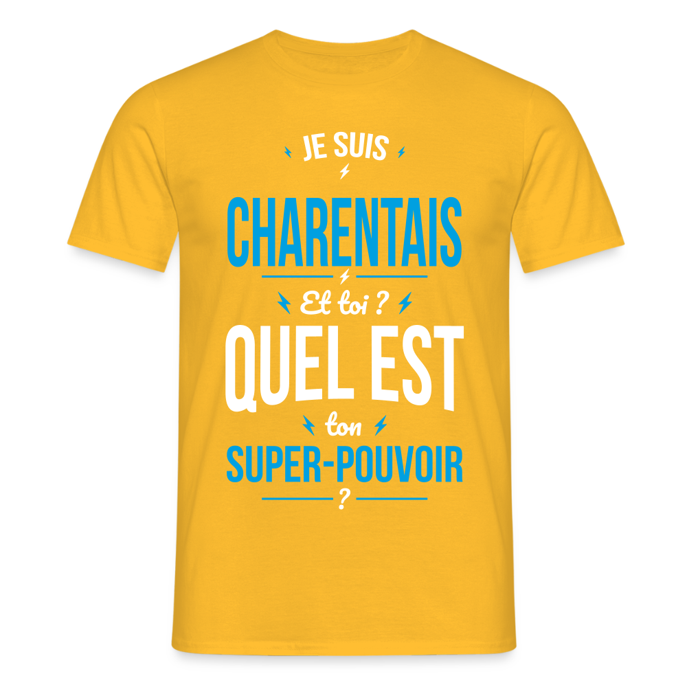T-shirt Homme - Je suis Charentais - Super-pouvoir - jaune
