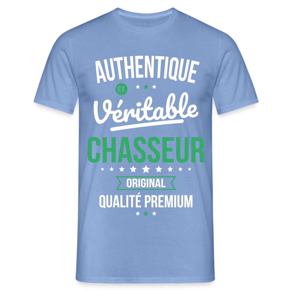 T-shirt Homme - Authentique et véritable Chasseur - carolina blue