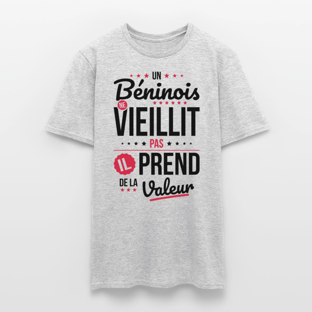 T-shirt Homme - Un Béninois ne vieillit pas - gris chiné