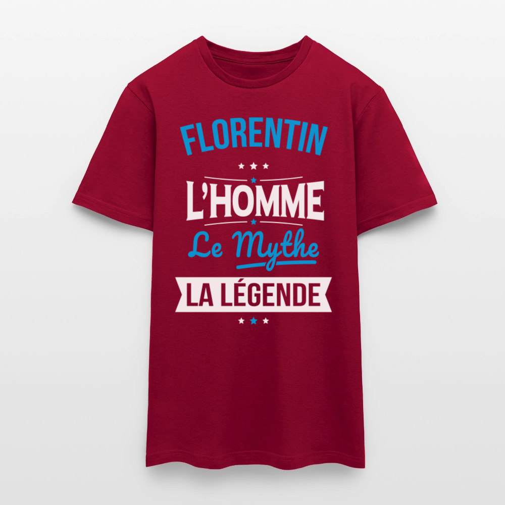 T-shirt Homme - Florentin - l'Homme - le Mythe - la Légende - rouge brique