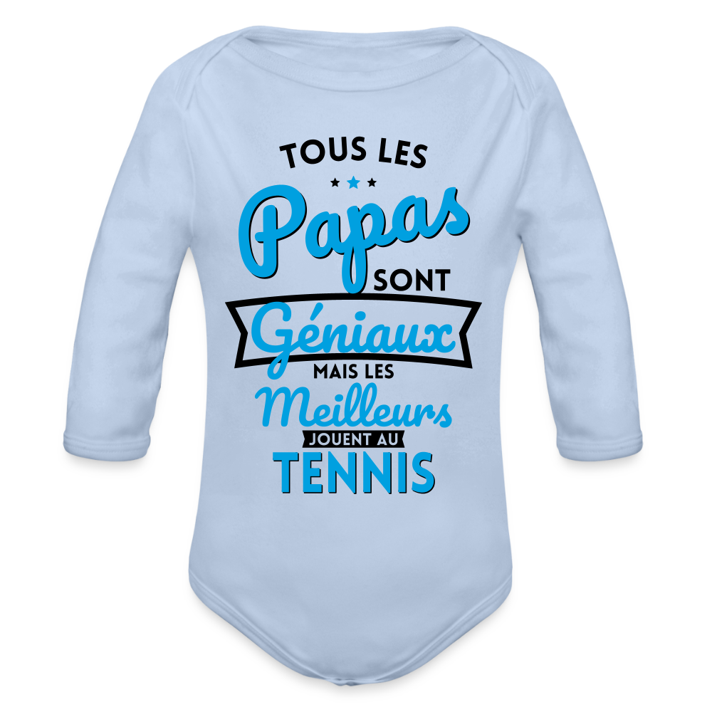 Body Bébé bio manches longues - les meilleurs jouent au tennis - ciel