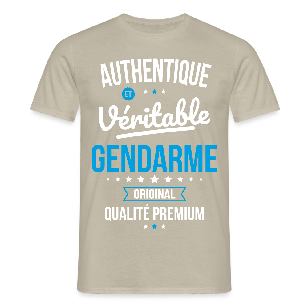 T-shirt Homme - Authentique et véritable Gendarme - beige sable
