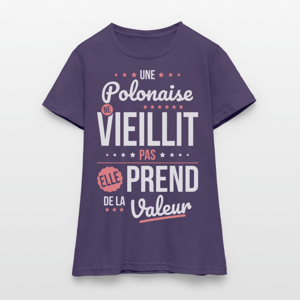 T-shirt Femme - Une Polonaise ne vieillit pas - violet foncé