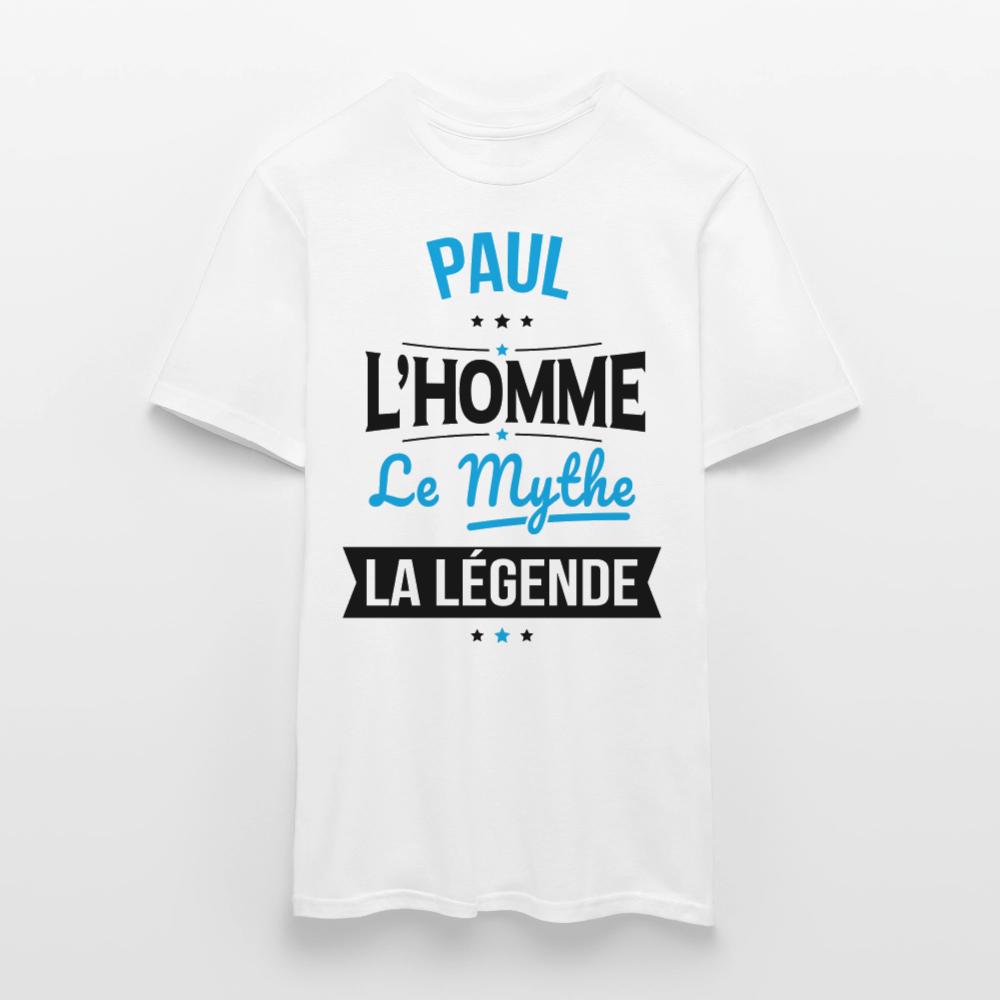 T-shirt Homme - Paul - l'Homme - le Mythe - la Légende - blanc