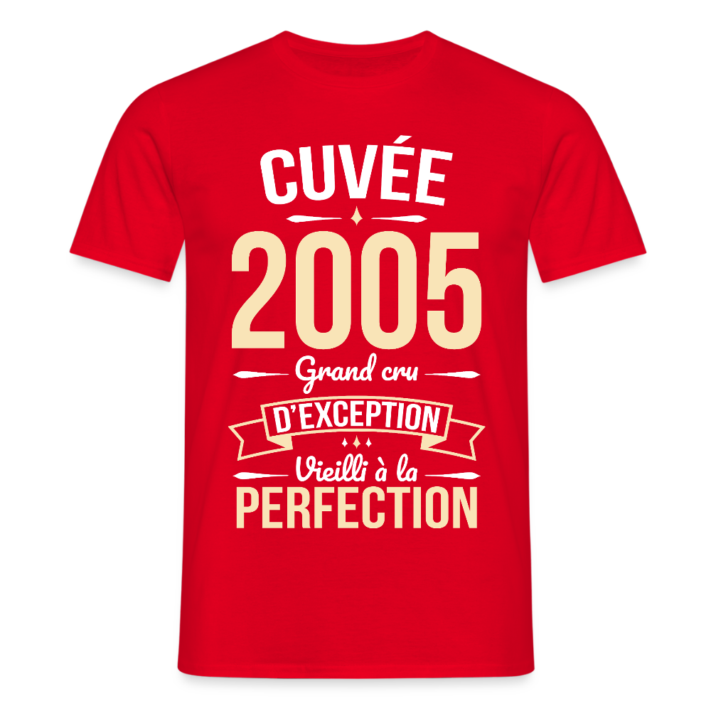 T-shirt Homme - Anniversaire 20 Ans - Cuvée 2005 - rouge