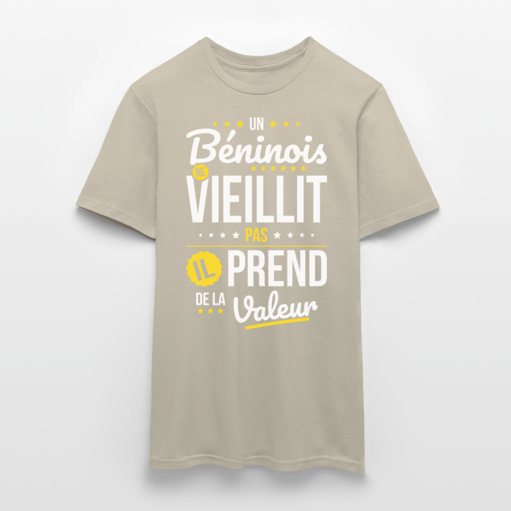 T-shirt Homme - Un Béninois ne vieillit pas - beige sable