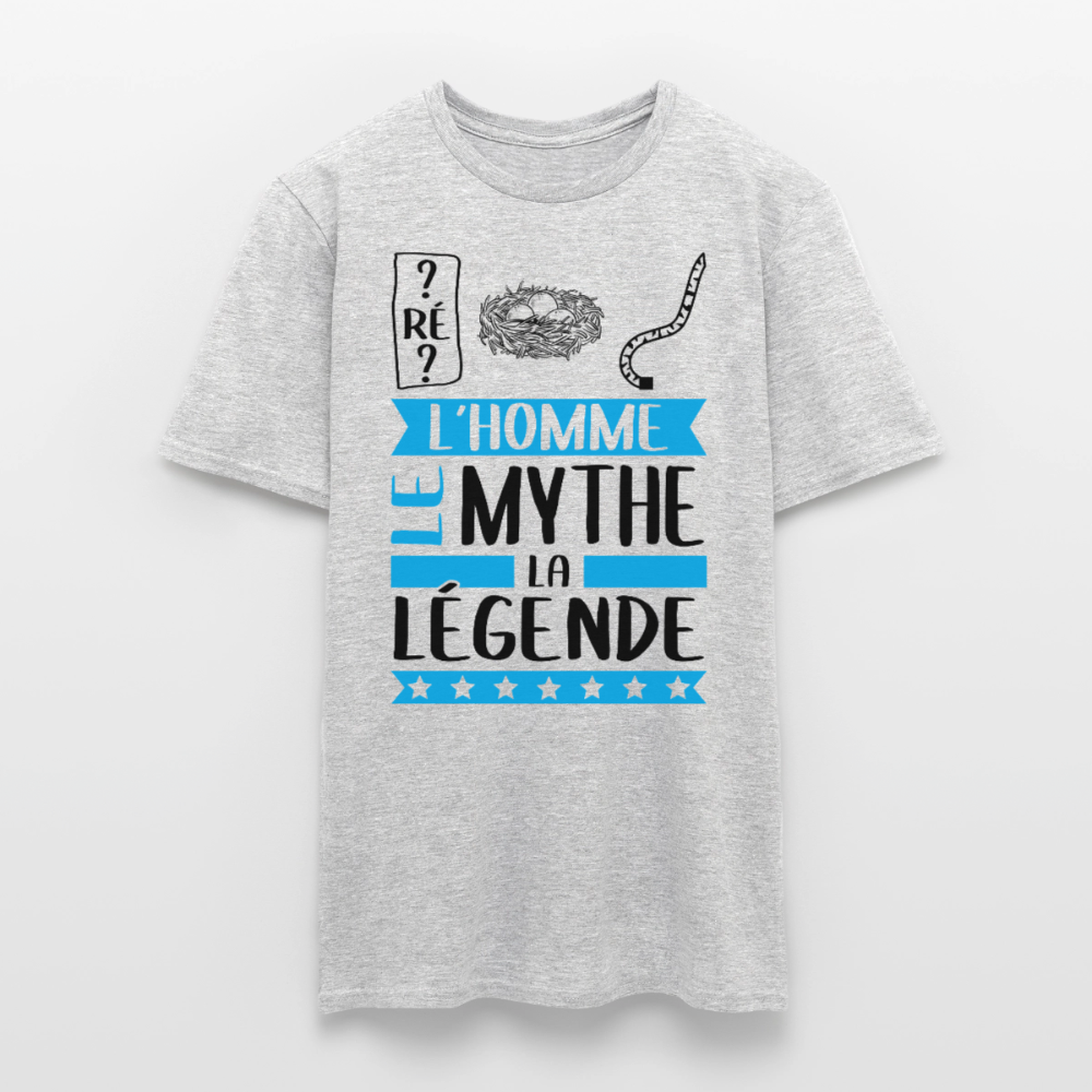 T-shirt homme coloris clair Dominique rébus – L’homme, le mythe, la légende - gris chiné