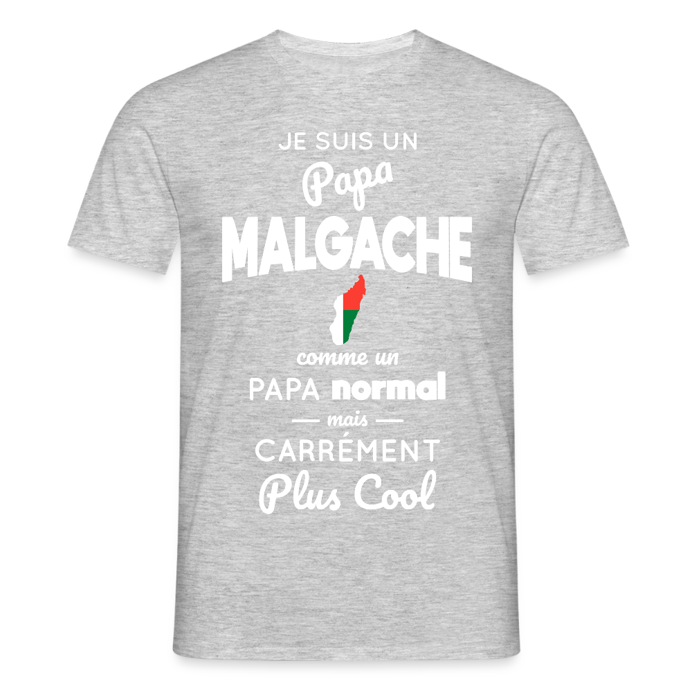 T-shirt Homme - Papa Malgache Plus Cool - gris chiné