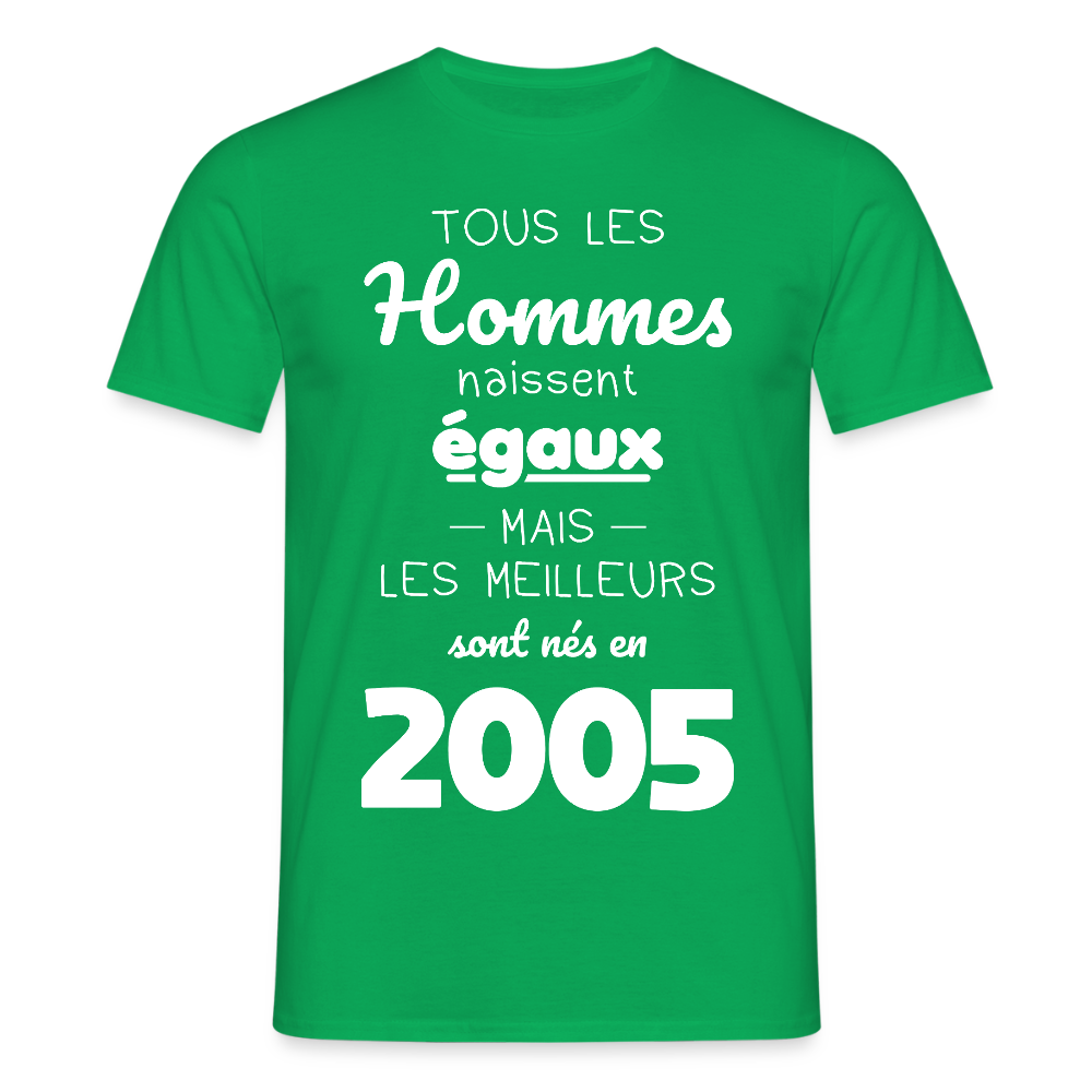 T-shirt Homme - Anniversaire 20 Ans - Les meilleurs sont nés en 2005 - vert