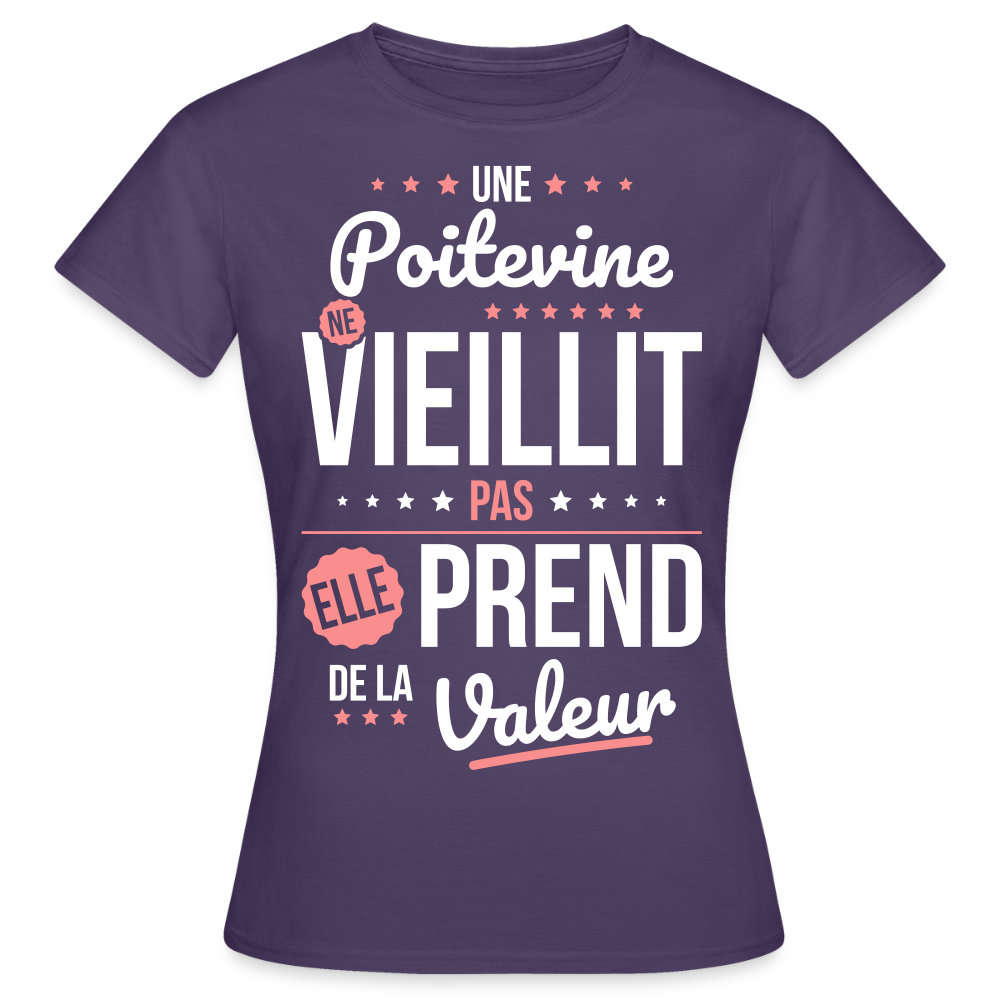 T-shirt Femme - Une Poitevine ne vieillit pas - violet foncé