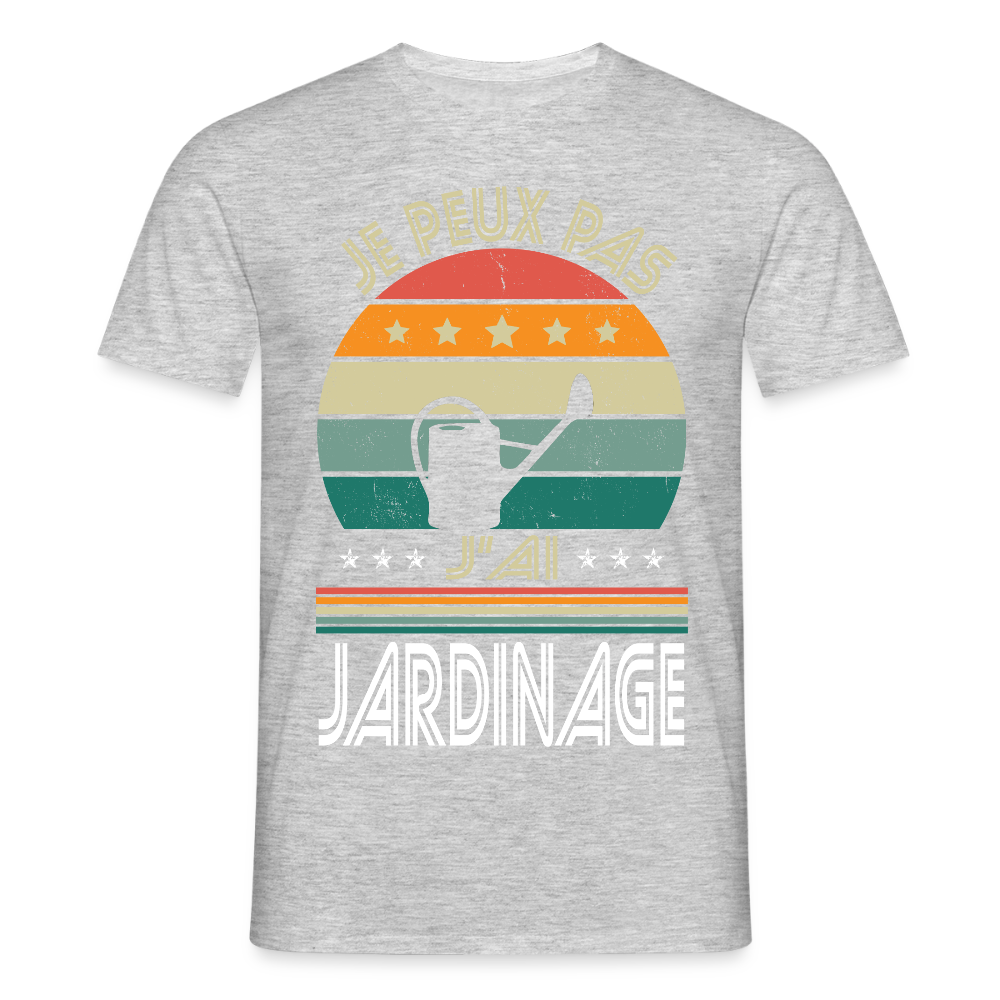 T-shirt Homme - Je peux pas j'ai Jardinage - gris chiné