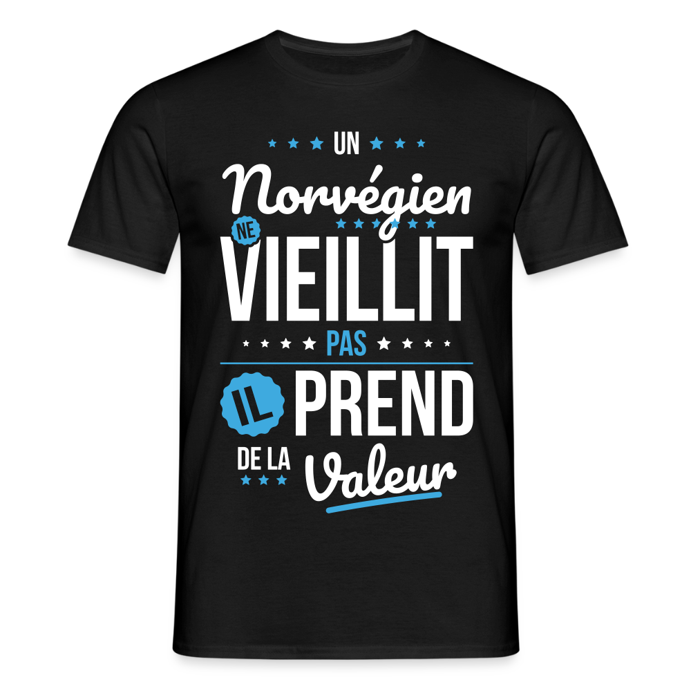 T-shirt Homme - Un Norvégien ne vieillit pas - noir