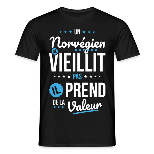 T-shirt Homme - Un Norvégien ne vieillit pas - noir