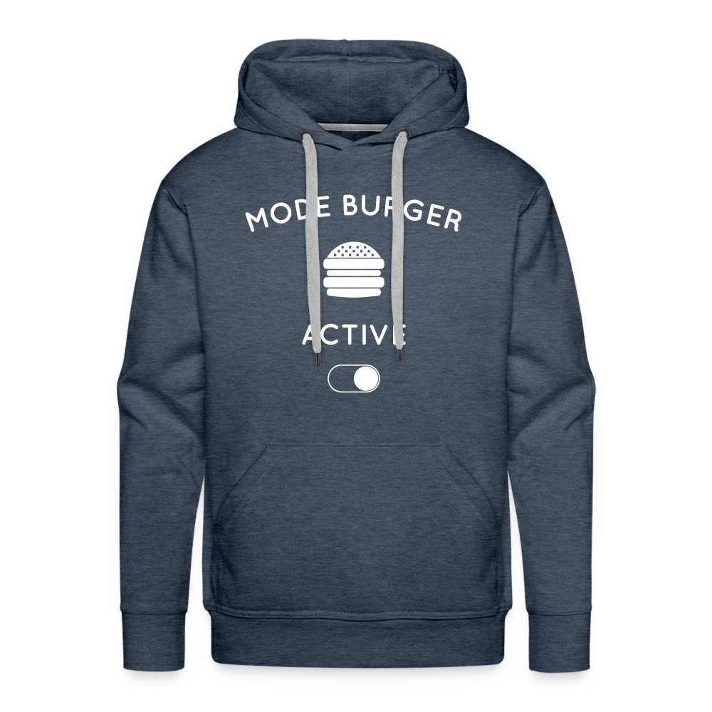 Sweat à capuche Premium Homme - Mode burger activé - bleu jeans