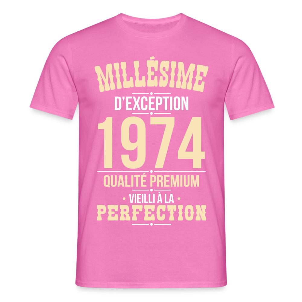 T-shirt Homme - Anniversaire 51 Ans - Millésime 1974 - rose