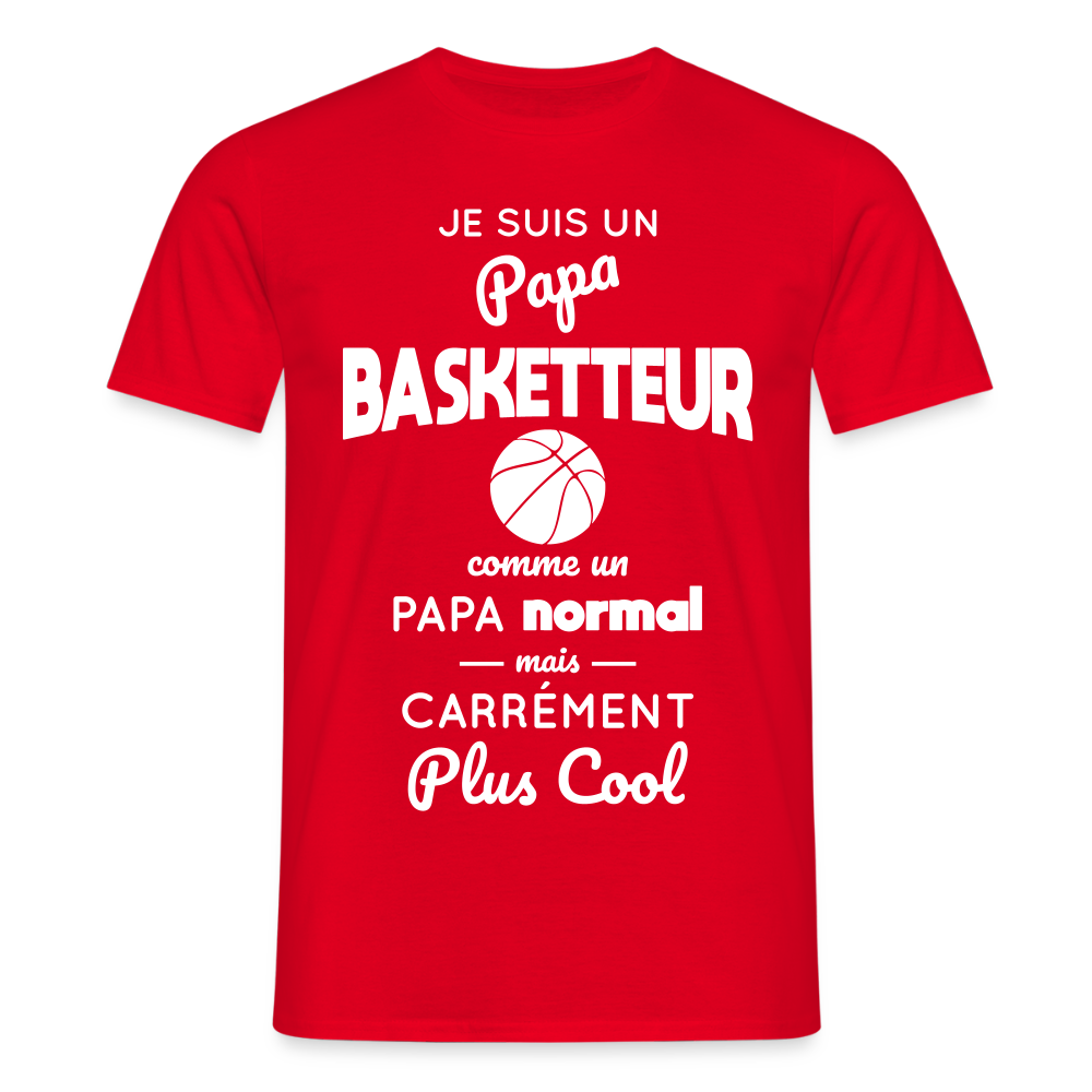 T-shirt Homme - Papa basketteur plus cool - rouge