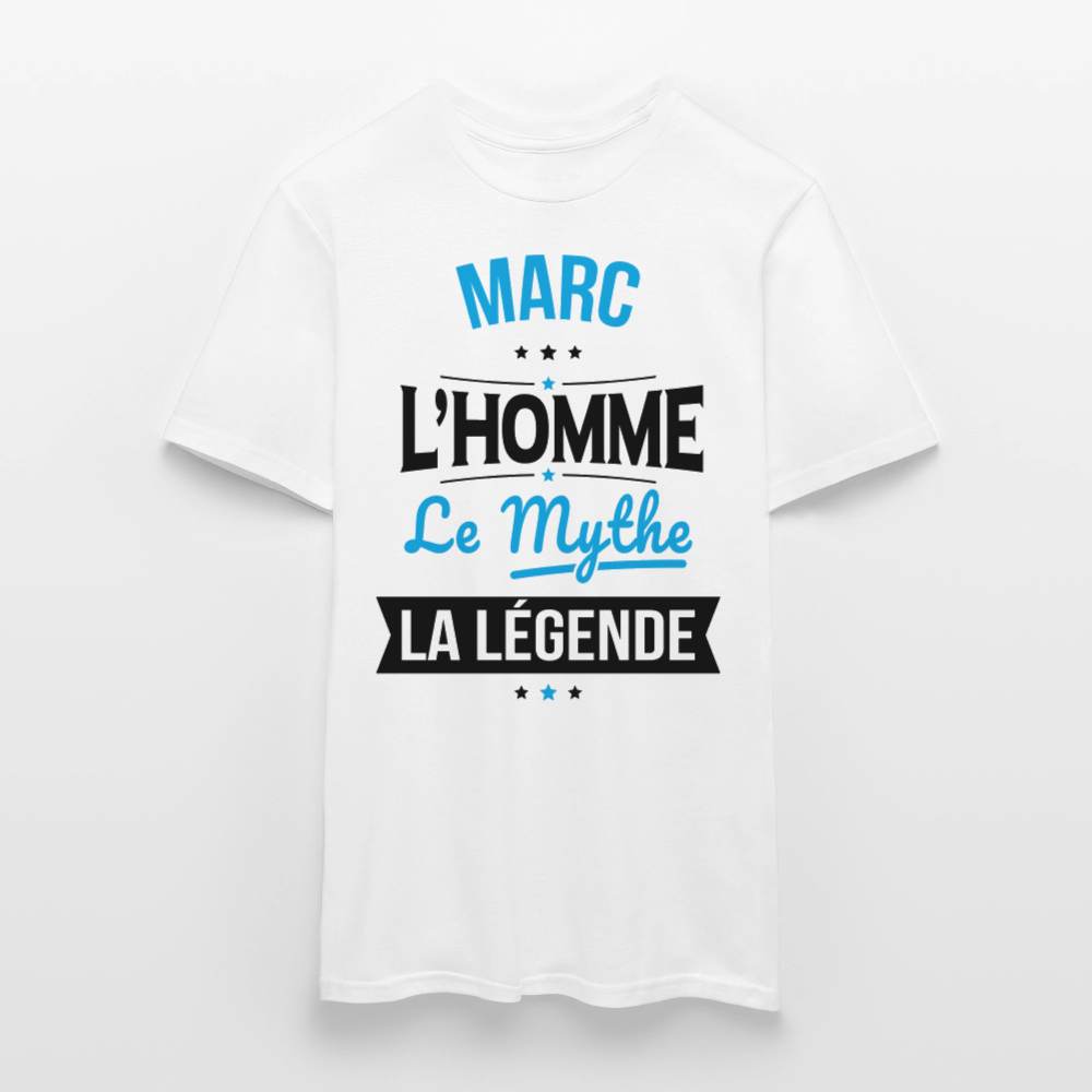 T-shirt Homme - Marc - l'Homme - le Mythe - la Légende - blanc