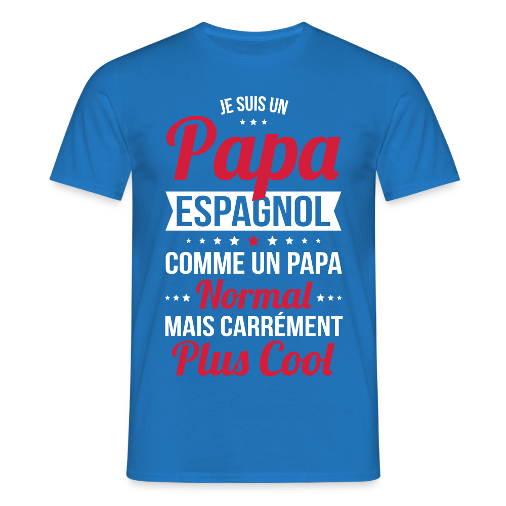 T-shirt Homme - Papa Espagnol Plus Cool - bleu royal