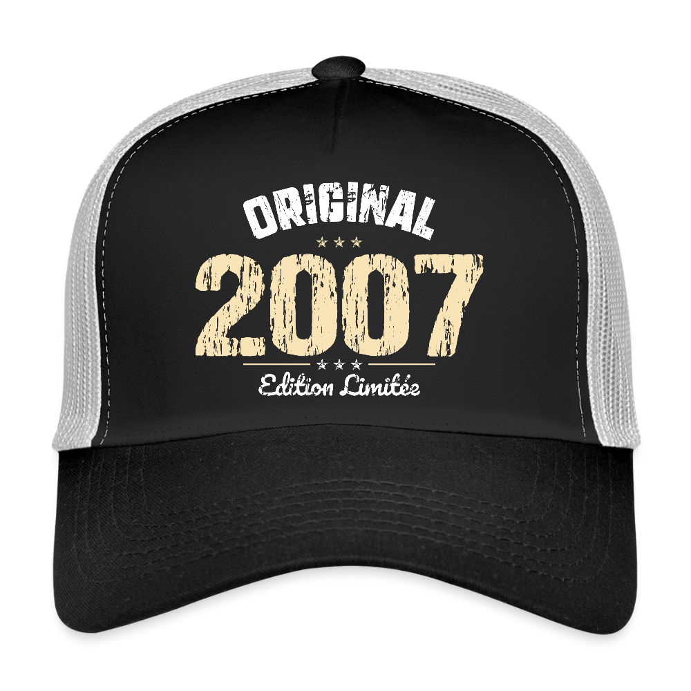 Casquette Trucker - Anniversaire 18 Ans - Original 2007 - noir/gris pierre