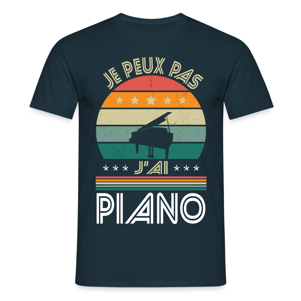 T-shirt Homme - Je peux pas j'ai Piano - marine