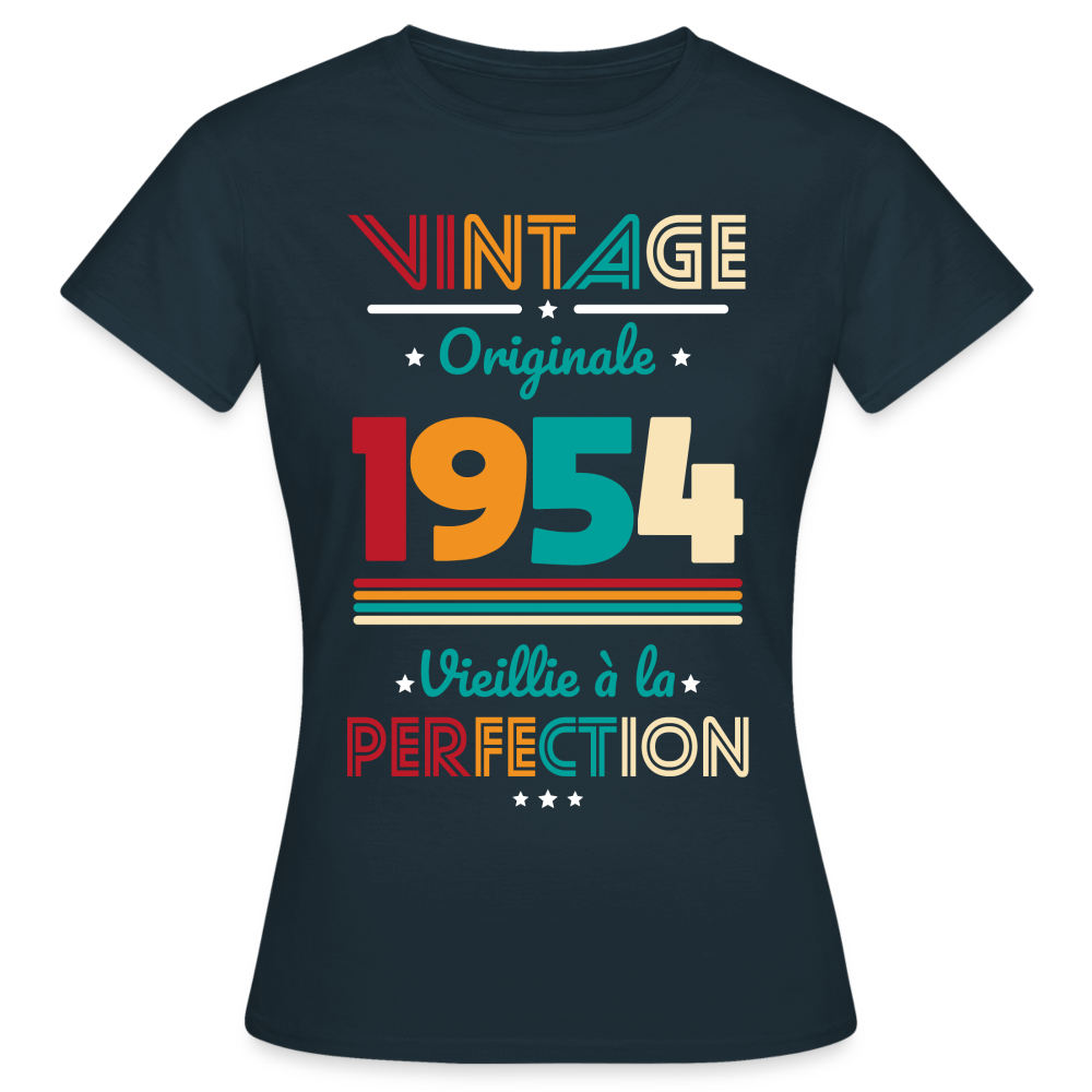 T-shirt Femme - Anniversaire 71 Ans - Vintage Originale 1954 - marine