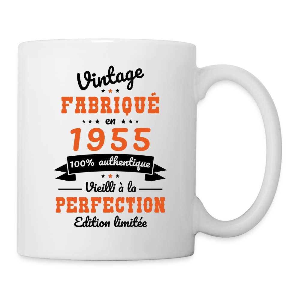 Mug blanc - Anniversaire 70 Ans - Vintage fabriqué en 1955 - blanc