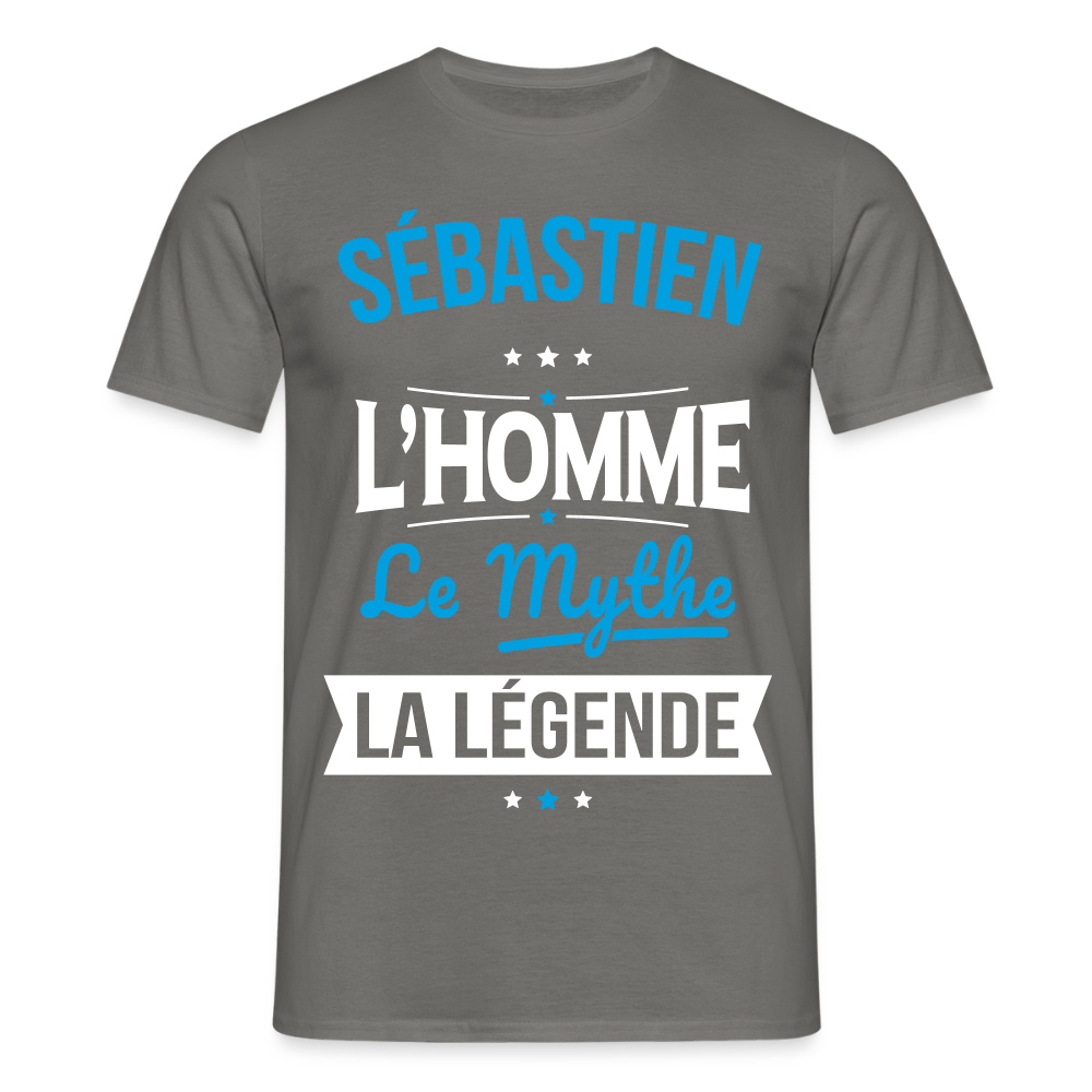 T-shirt Homme - Sébastien - l'Homme - le Mythe - la Légende - gris graphite