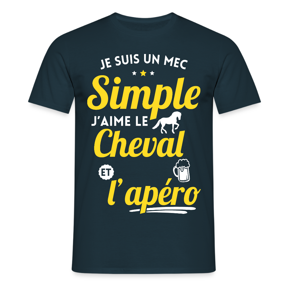 T-shirt Homme - J'aime le cheval et l'apéro - marine