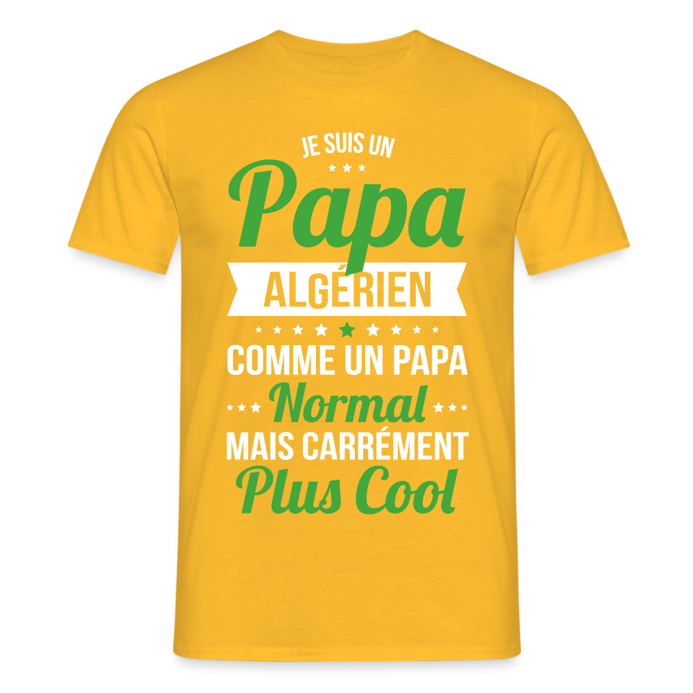 T-shirt Homme - Papa Algérien Plus Cool - jaune