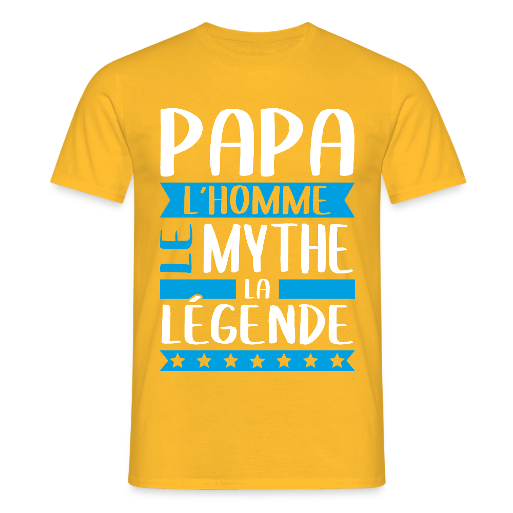 T-shirt Homme - Papa L'Homme le Mythe la Légende - jaune