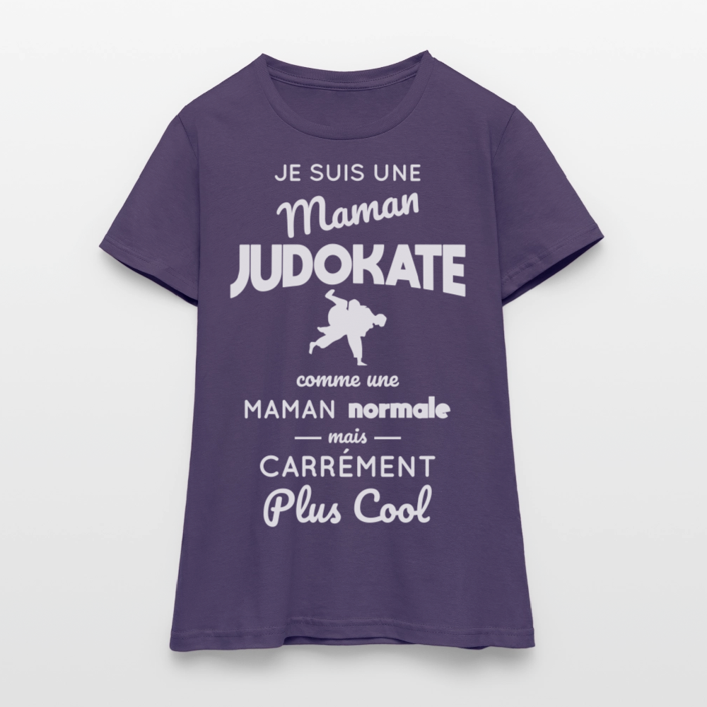 T-shirt Femme - Maman judokate plus cool - violet foncé