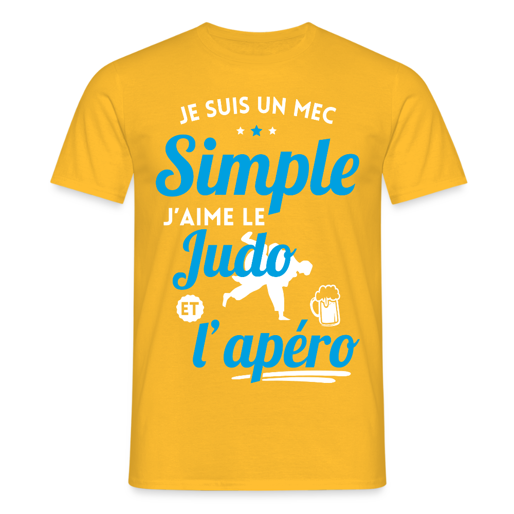 T-shirt Homme - J'aime le judo et l'apéro - jaune