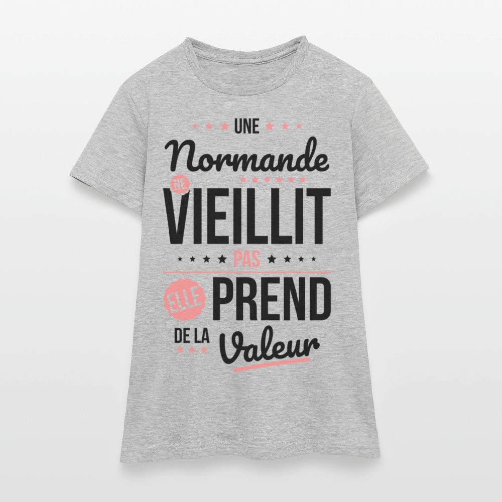 T-shirt Femme - Une Normande ne vieillit pas - gris chiné